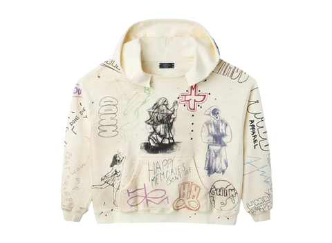 HMDD Sketch Rhinestone Hoodie Cream (Pre-Owned)