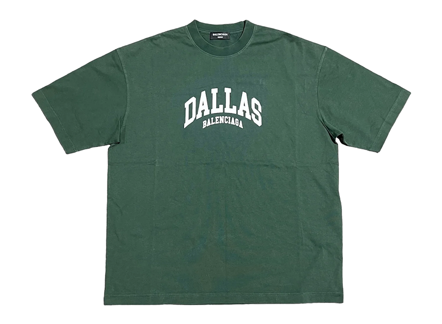 Balenciaga Dallas Cities Tee Green
