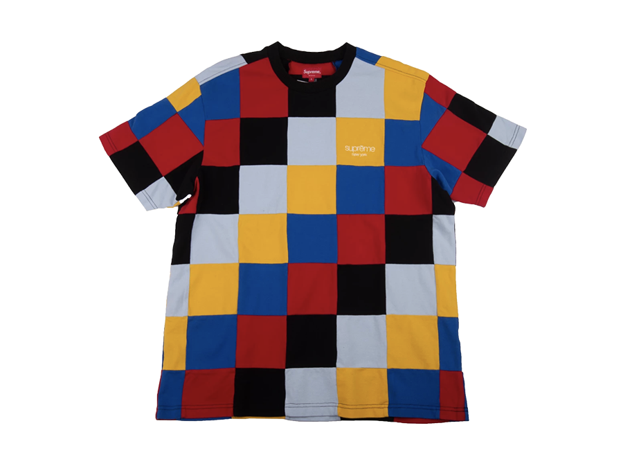 Supreme Patchwork Pique Tee Red/Yellow/Blue (Pre-Owned)