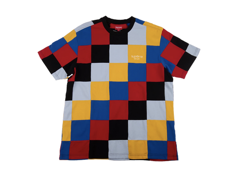 Supreme Patchwork Pique Tee Red/Yellow/Blue (Pre-Owned)