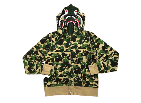 A Bathing Ape BAPE Camo Double Zip Hoodie Green (Pre-Owned)