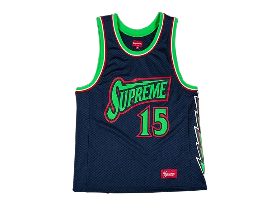 Supreme Bolt Basketball Jersey Navy