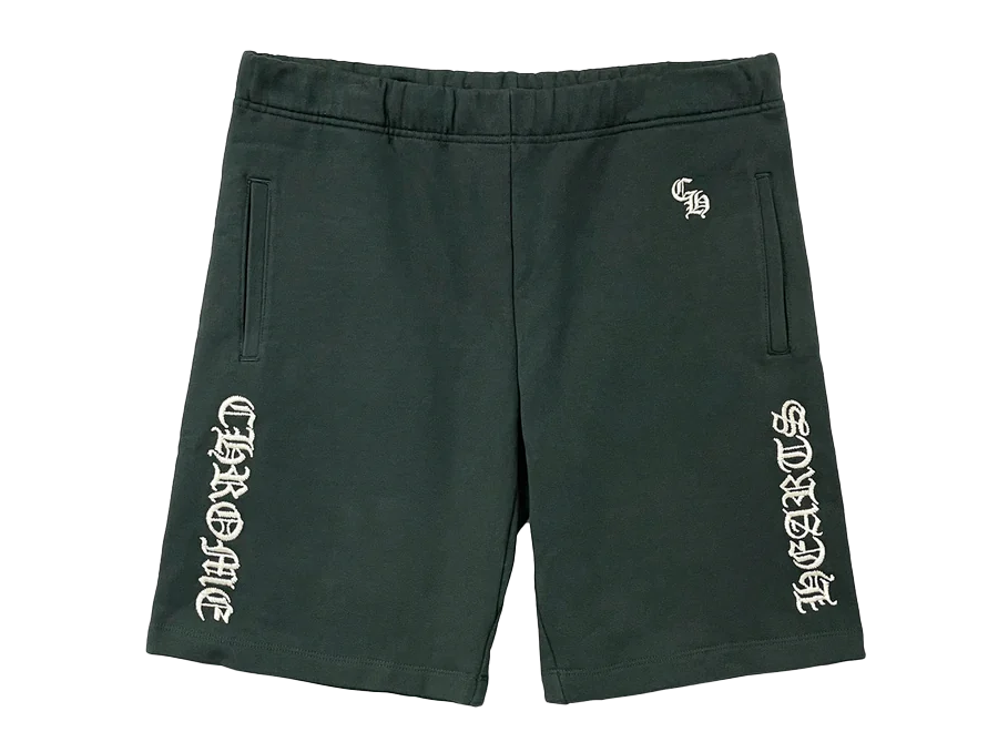 Chrome Hearts Script Embroidered Shorts Green (Pre-Owned)