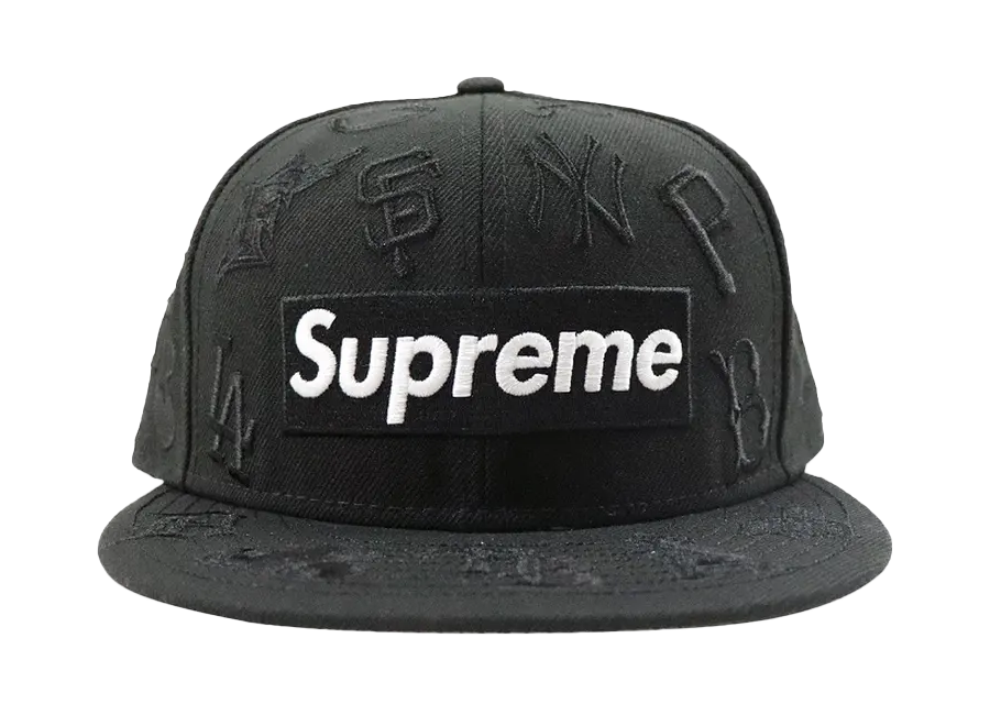 Supreme x MLB x New Era Hat Black