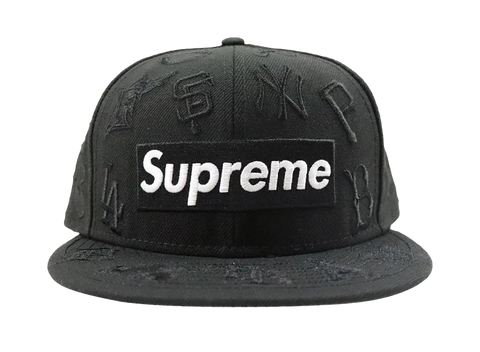 Supreme x MLB x New Era Hat Black
