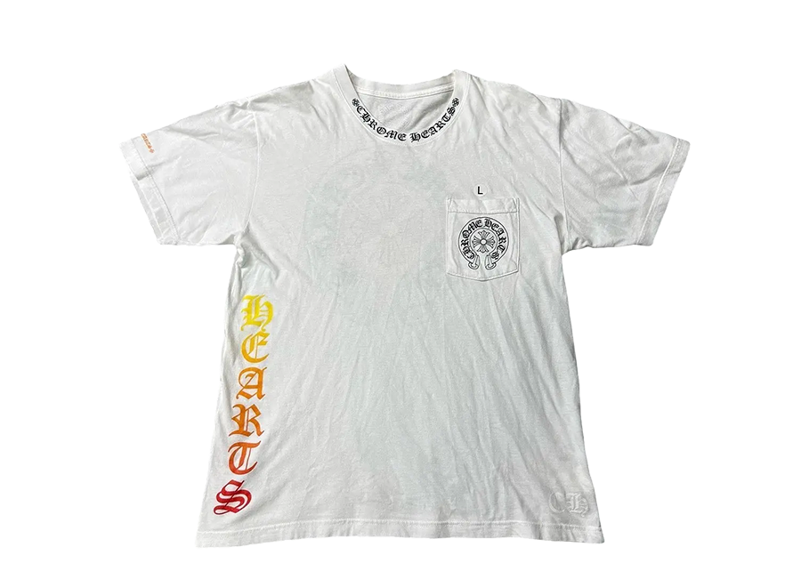 Chrome Hearts Neck Logo Horseshoe Gradient T-Shirt White (Pre-Owned)