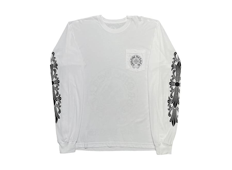 Chrome Hearts Las Vegas Horse Shoe Floral Long Sleeve Tee Shirt White