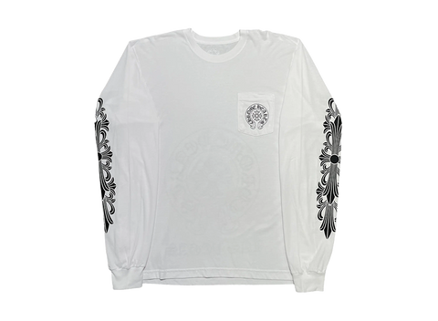 Chrome Hearts Las Vegas Horse Shoe Floral Long Sleeve Tee Shirt White (Pre-Owned)