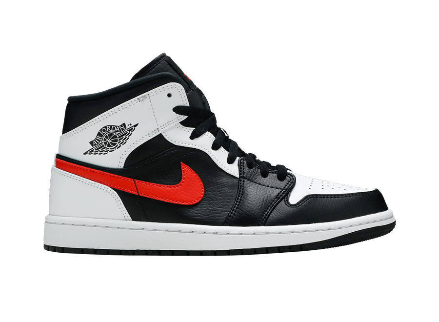 Jordan 1 Mid White Black Chile Red (GS)