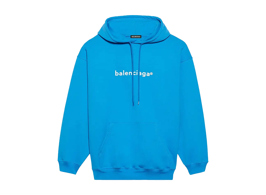 Balenciaga New Copyright Medium Fit Hoodie Pacific Blue (Pre-Owned)