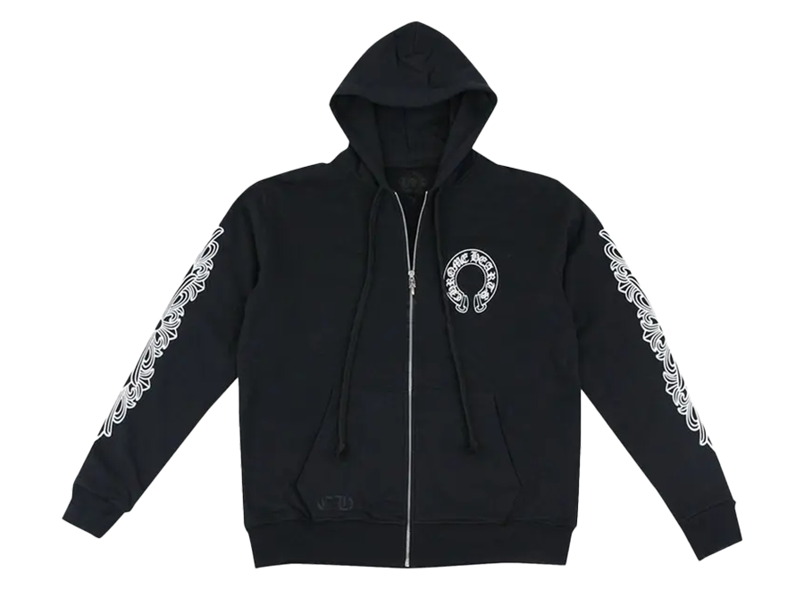 Chrome Hearts Malibu Exclusive Horseshoe Floral Thermal Zip-Up Hoodie