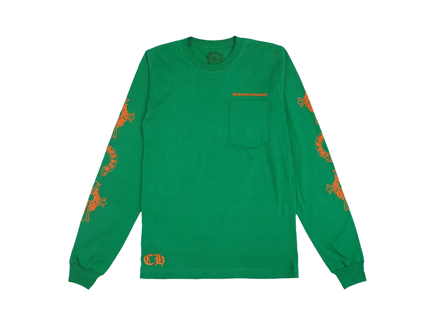 Chrome Hearts Horseshoe L/S T-shirt Green/Orange (Pre-Owned)