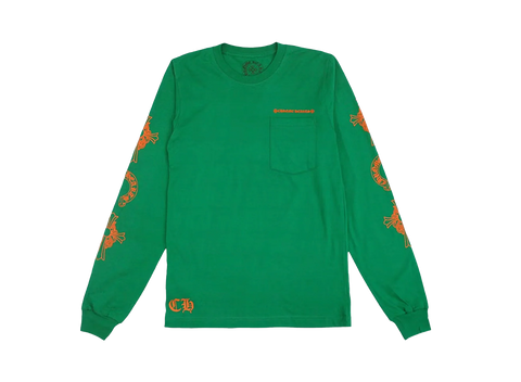 Chrome Hearts Horseshoe L/S T-shirt Green/Orange (Pre-Owned)