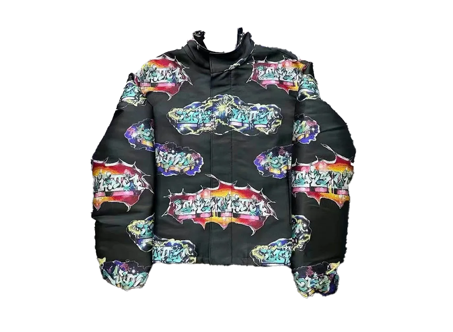 Louis Vuitton Black Graffiti Cartoon Embroidered Jacket