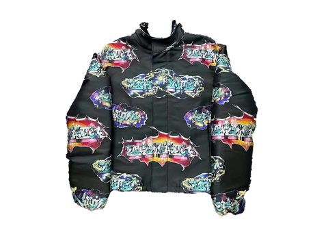 Louis Vuitton Black Graffiti Cartoon Embroidered Jacket