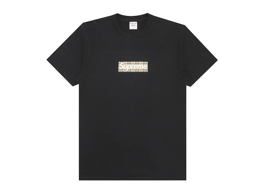 Supreme Burberry Box Logo Tee Black