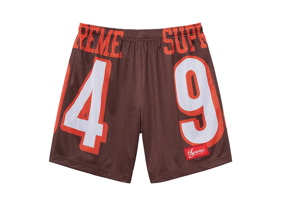 Supreme Mesh Football Shorts Brown