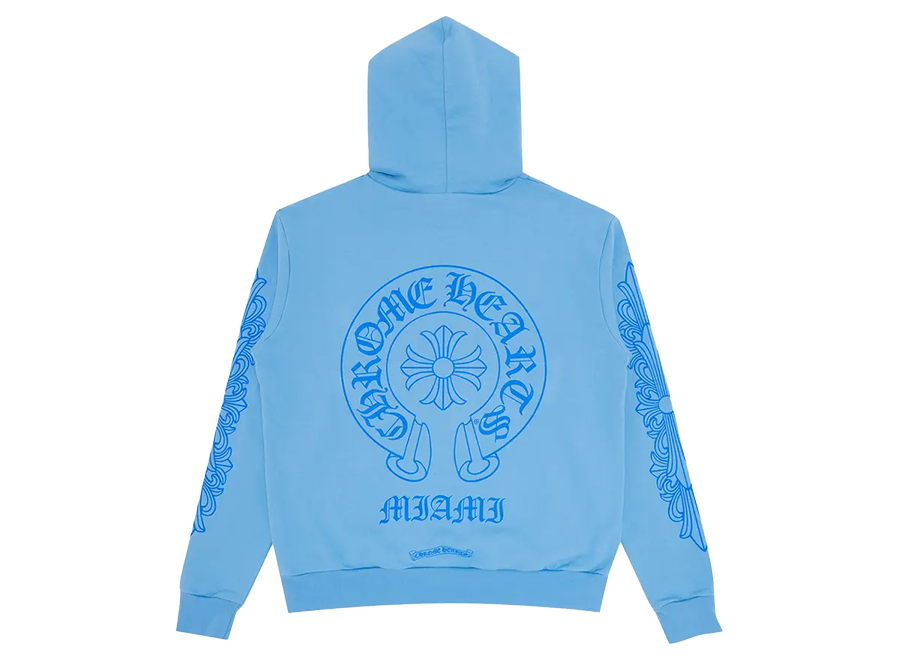 Chrome Hearts Miami Exclusive Horseshoe Hoodie 'Baby Blue'