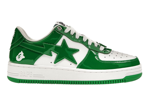A Bathing Ape Bape Sta Patent Leather Green White
