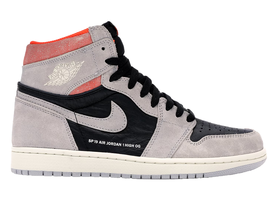 Jordan 1 Retro High Neutral Grey Hyper Crimson