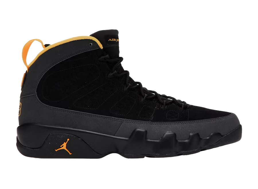 Jordan 9 Retro Dark Charcoal University Gold