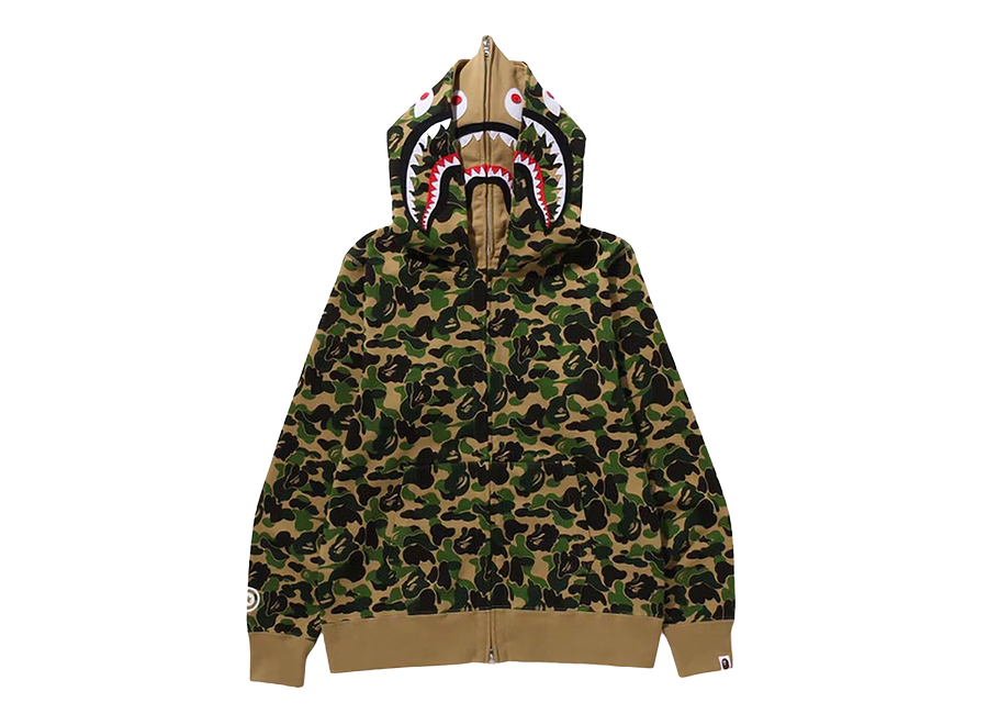 BAPE ABC Camo Double Shark Full Zip Hoodie (FW23) Green