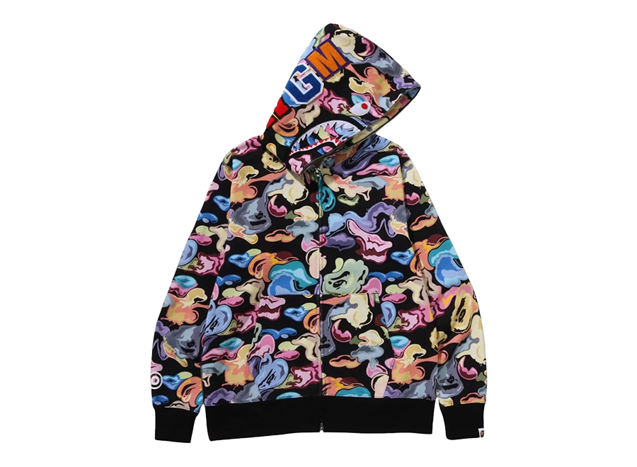 BAPE Art Camo Shark Full Zip Hoodie Black