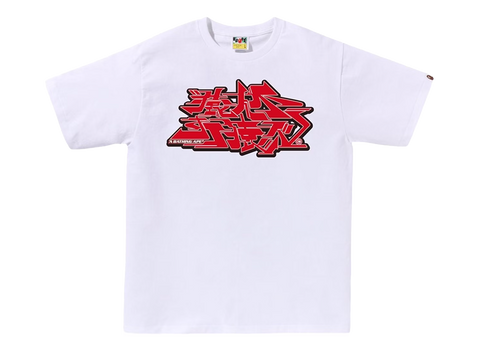 BAPE Asnka Kanji Graffiti Logo Tee White/Red (Pre-Owned)