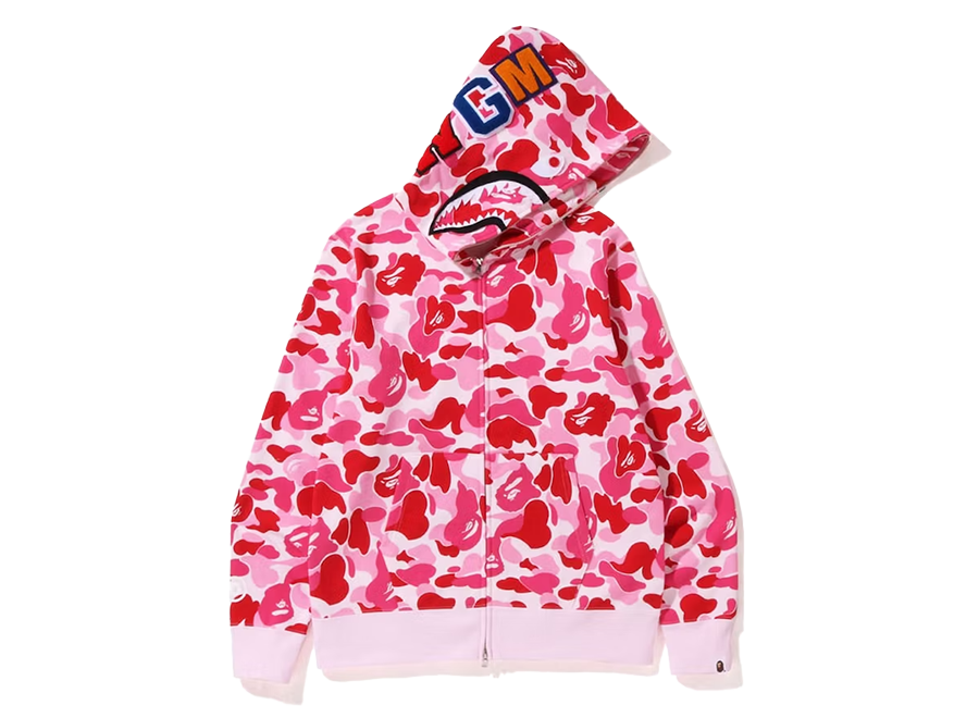 BAPE ABC Camo Shark Full Zip Hoodie Pink