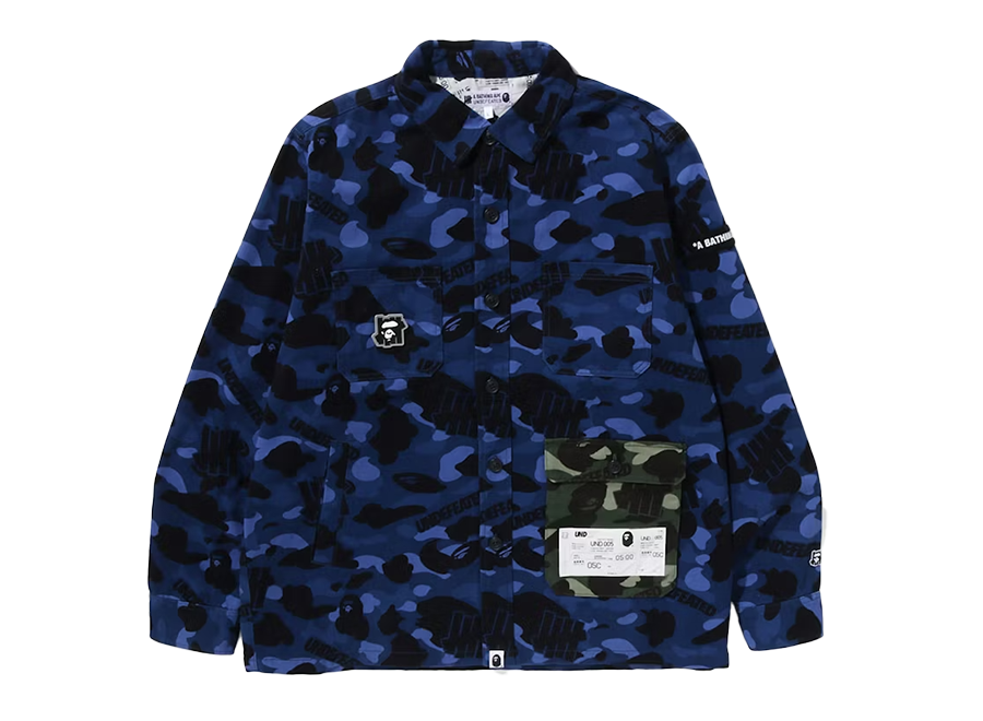 BAPE x Undefeated Color Camo Flannel Jacket Navy (Pre-Owned)