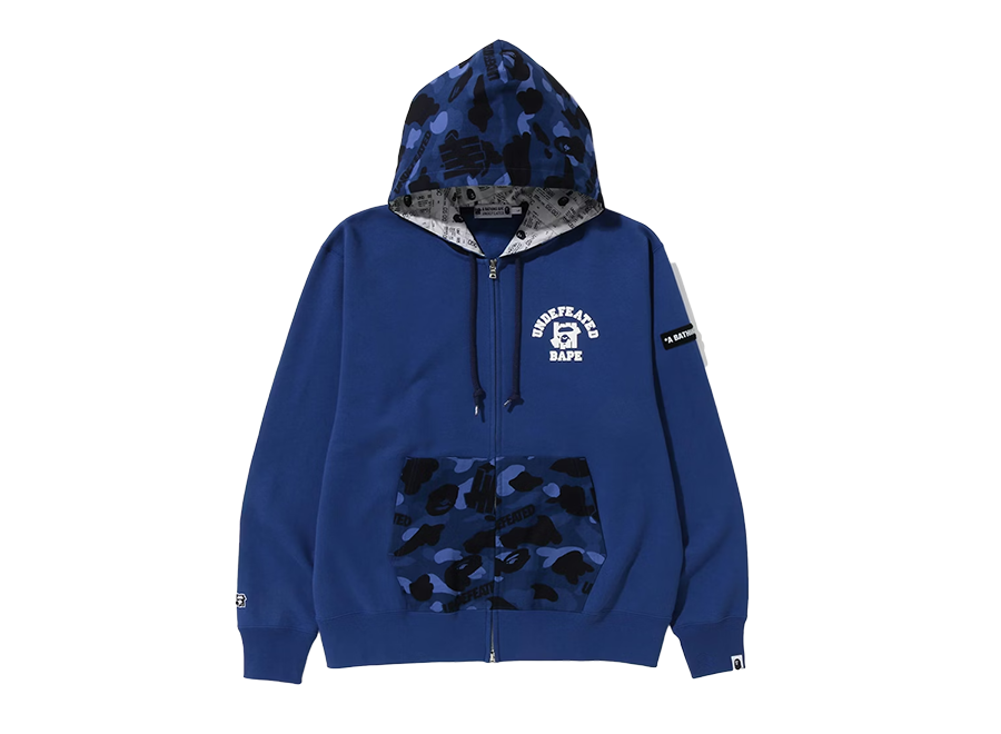 BAPE x Undefeated Color Camo Relaxed Zip Hoodie Navy (Pre-Owned)