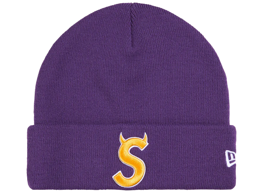 Supreme New Era Devil S Logo Beanie Purple