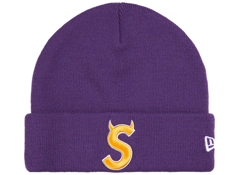Supreme New Era Devil S Logo Beanie Purple