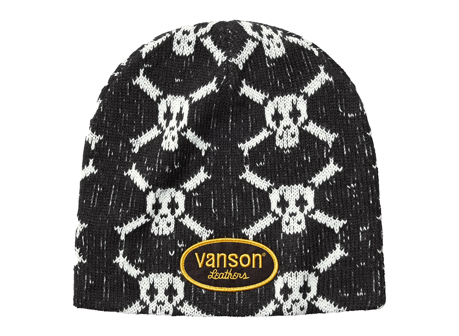 Supreme Vanson Leathers Skull Beanie Black