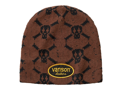 Supreme Vanson Leathers Skull Beanie Brown