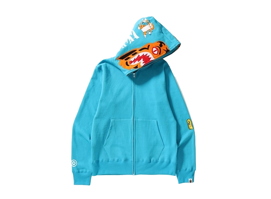 BAPE Tiger Full Zip Hoodie Blue