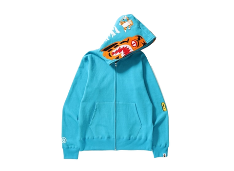 BAPE Tiger Full Zip Hoodie Blue (Pre-Owned)