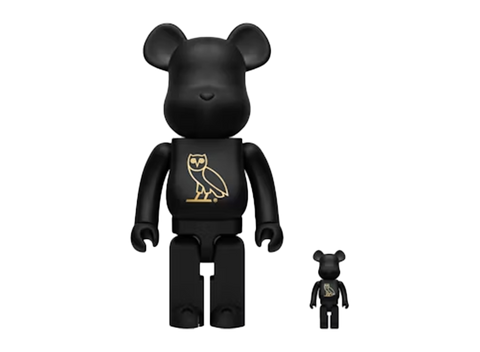 Bearbrick x OVO OG Owl 100% & 400% Collectible Set Black (Pre-Owned)