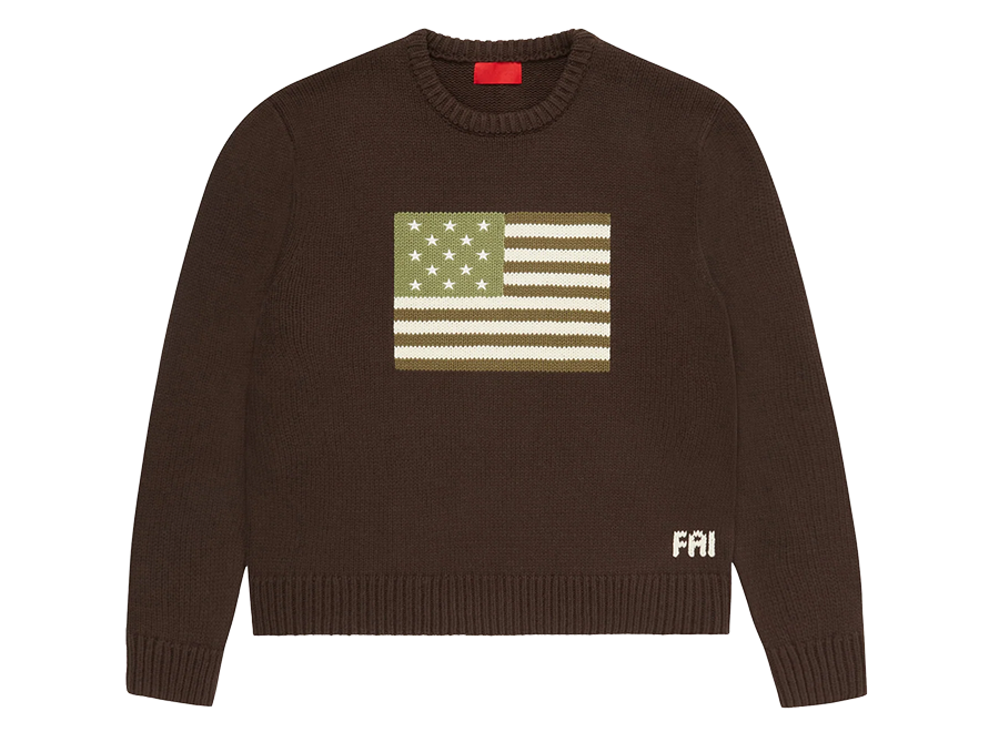 Fugazi American Flag Knitted Sweater Brown (Pre-Owned)
