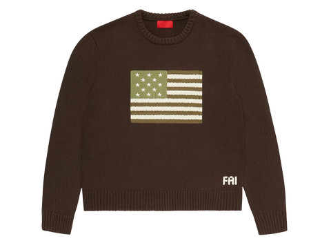 Fugazi American Flag Knitted Sweater Brown (Pre-Owned)