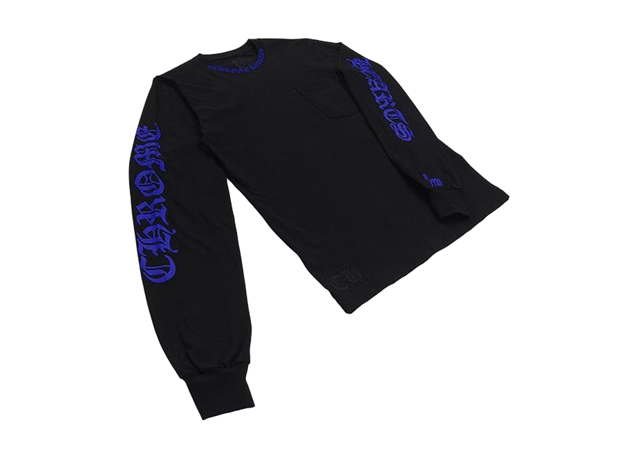 Chrome Hearts 1988 Neck Logo Long Sleeve T-shirt Black/Blue (Pre-Owned)