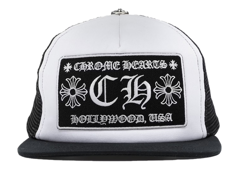 Chrome Hearts CH Hollywood Trucker Hat Black/White (Pre-Owned)