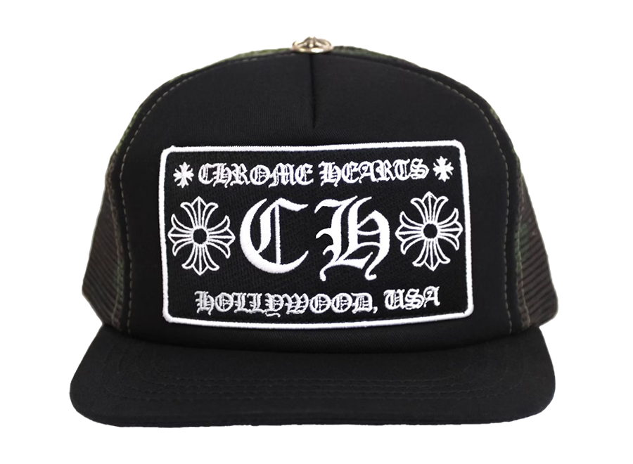 Chrome Hearts CH Hollywood Trucker Hat Black/Camo (Pre-Owned)