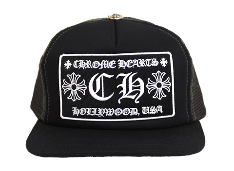 Chrome Hearts CH Hollywood Trucker Hat Black/Camo (Pre-Owned)
