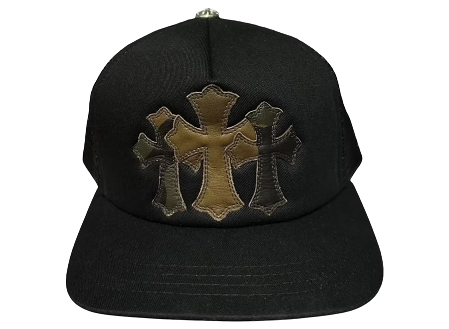 Chrome Hearts Triple Cross Cemetery Trucker Hat Camo/Black