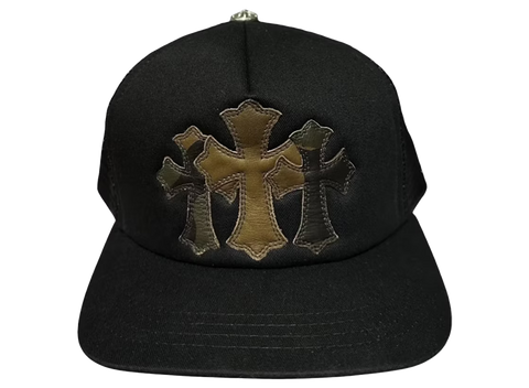 Chrome Hearts Triple Cross Cemetery Trucker Hat Camo/Black