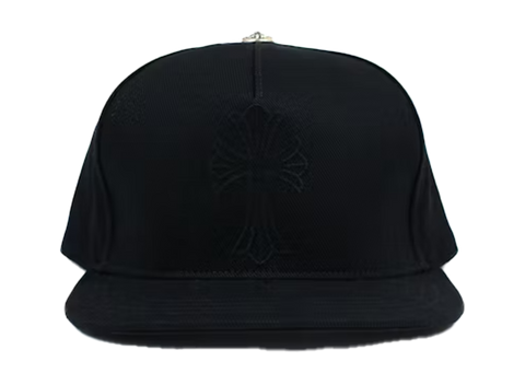 Chrome Hearts Cross Waxed Denim Baseball Cap (Pre-Owned)