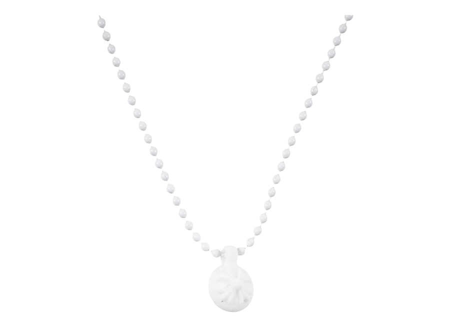 Chrome Hearts Plus Cross Silichrome Necklace White
