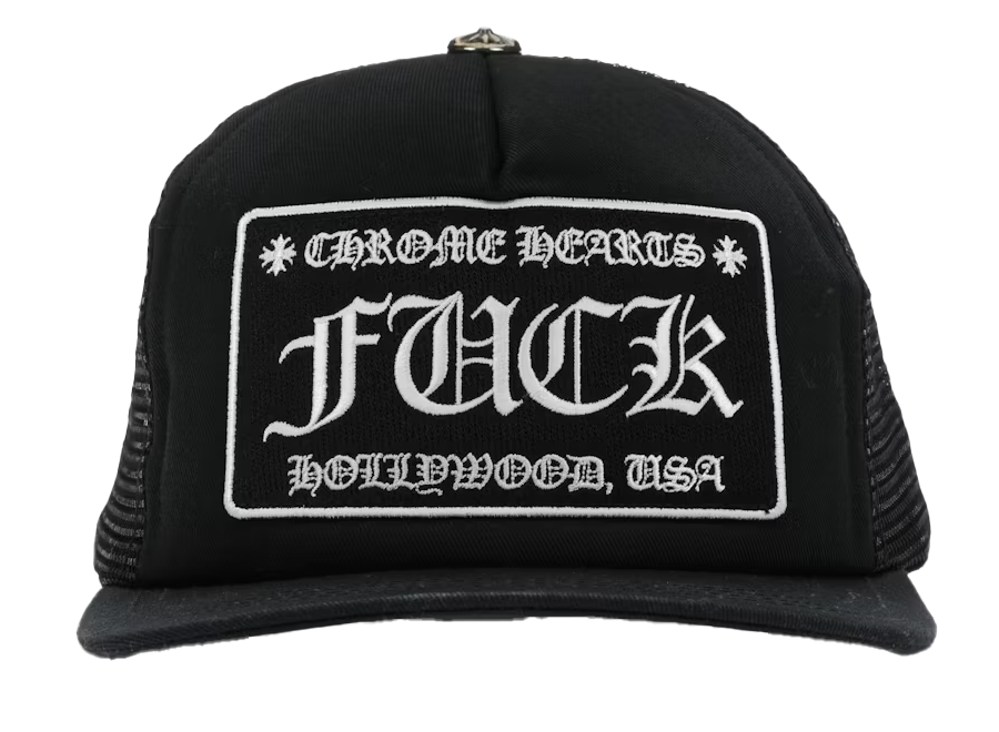 Chrome Hearts FUCK Hollywood Trucker Hat Black/Black (Pre-Owned)