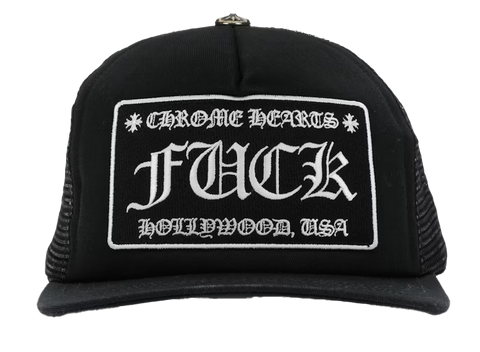 Chrome Hearts FUCK Hollywood Trucker Hat Black/Black (Pre-Owned)